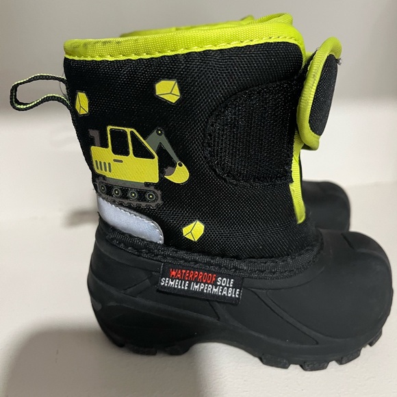 Kids Black and Yellow Construction Boots - Picture 1 of 3